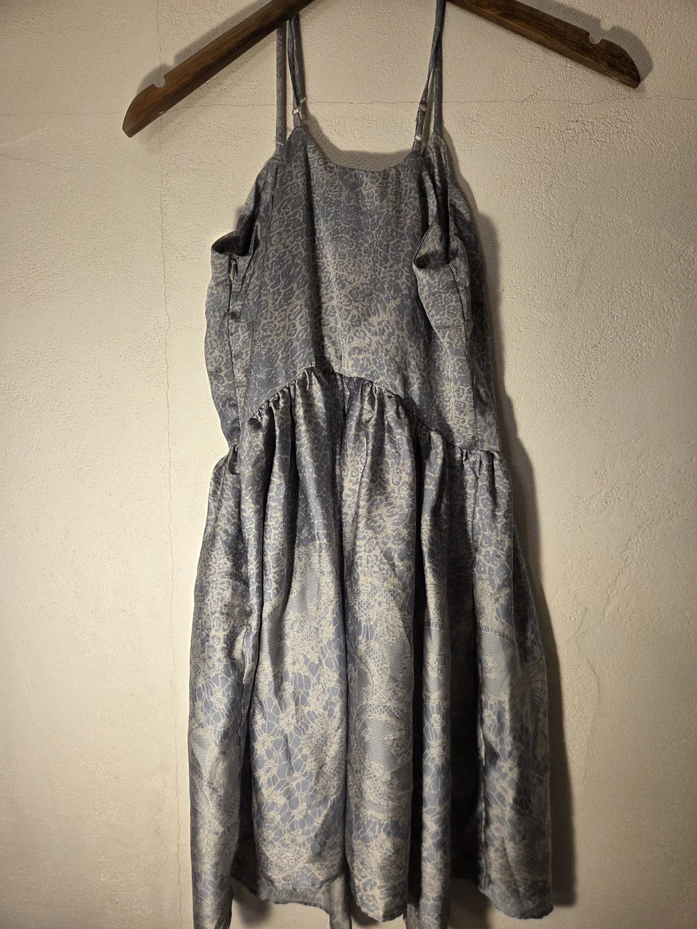 GREYLIN Women's Small Blue Animal Print Spaghetti Strap Midi Sundress Dress
